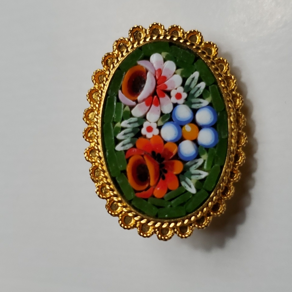 Vintage Mosaic Italian Brooch